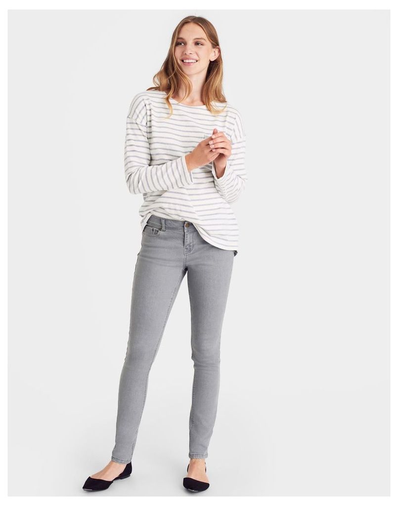 Grey Wash Monroe Light Grey Skinny Jeans  Size 14 | Joules UK