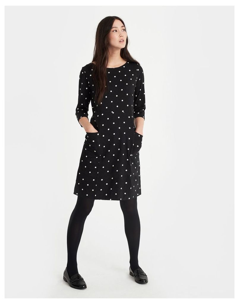 Black Spot Jody Pleated Dress  Size 16 | Joules UK