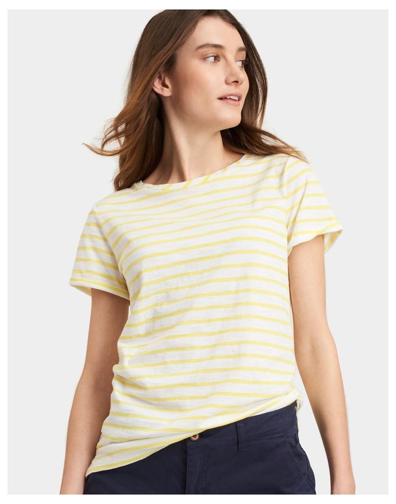 Hope Stripe Bright Yellow Nessa Jersey T Shirt  Size 16 | Joules UK