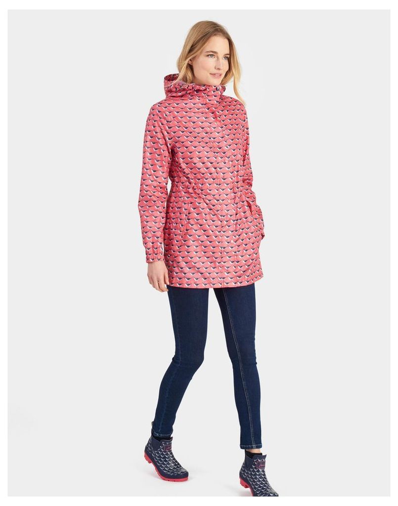 Soft Coral Oyster Catcher Go lightly Waterproof Packaway Parka  Size 14 | Joules UK