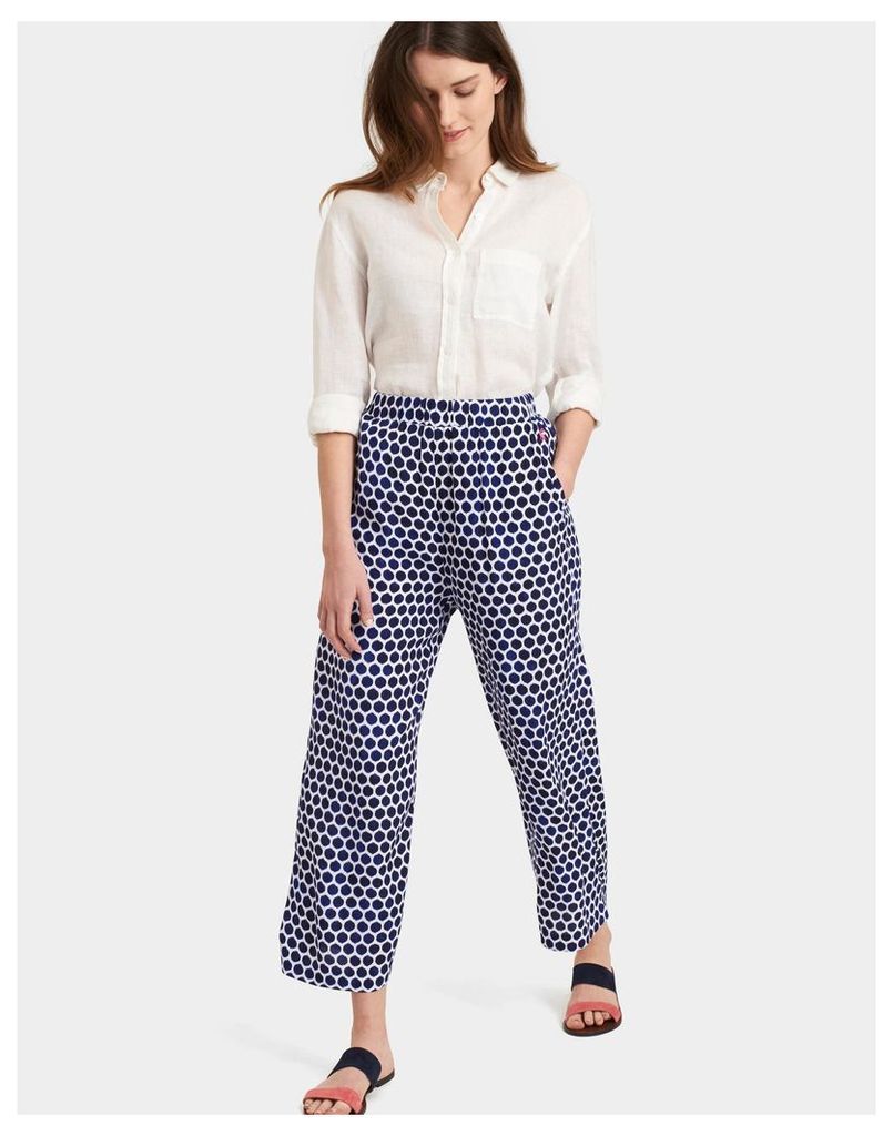 Pool Blue Spot Lennon Printed Culottes  Size 14 | Joules UK