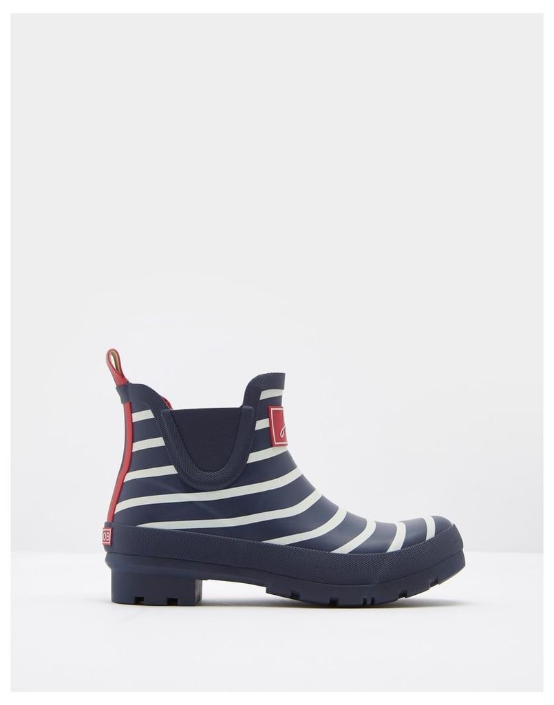 French Navy Stripe Wellibob Short Wellies  Size Adult 5 | Joules UK