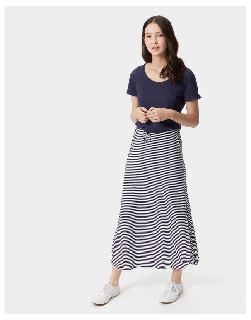 French Navy Ola Stripe Cianne Side Split Maxi Skirt  Size 20 | Joules UK