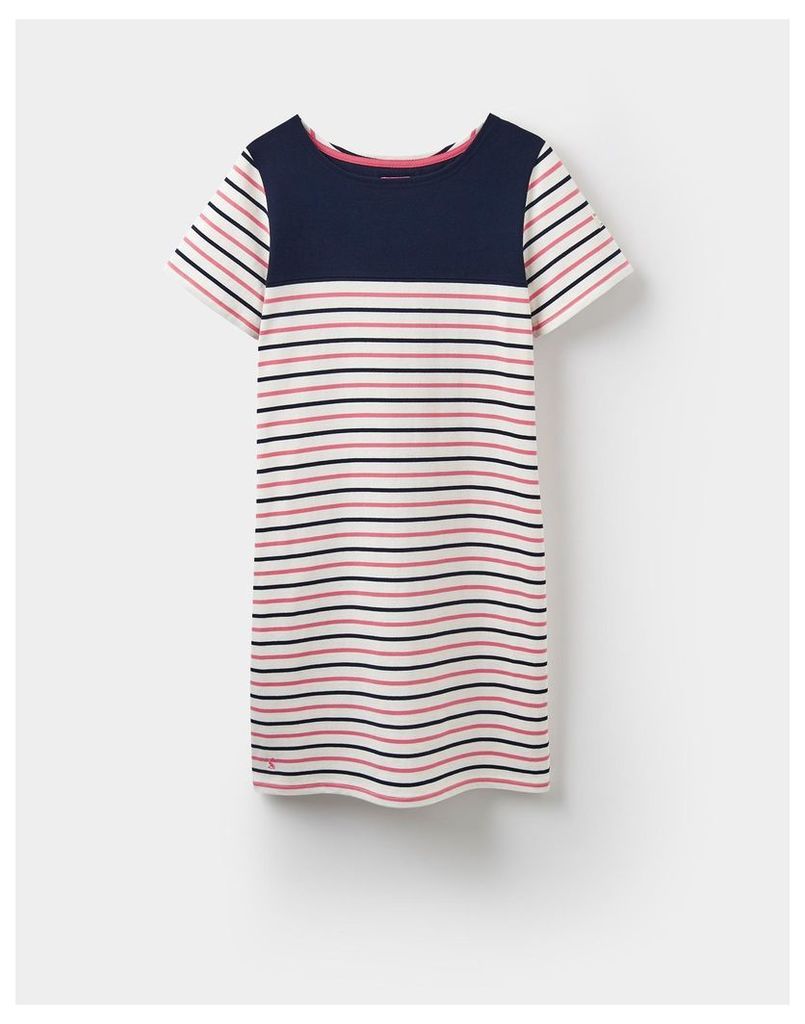 Hope Stripe Soft Coral 124182 Womens Jersey T-Shirt Dress  Size 10 | Joules UK