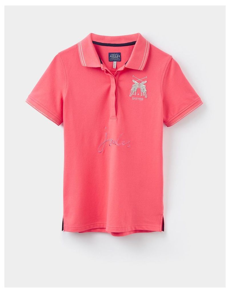 Soft Coral Amity Slim Fit Polo Shirt  Size 10 | Joules UK