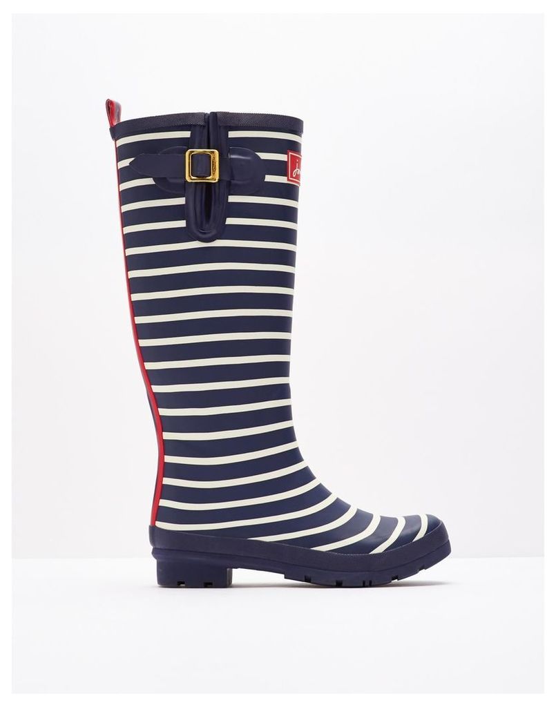 French Navy Stripe Wellyprint Printed Welly  Size Adult 3 | Joules UK