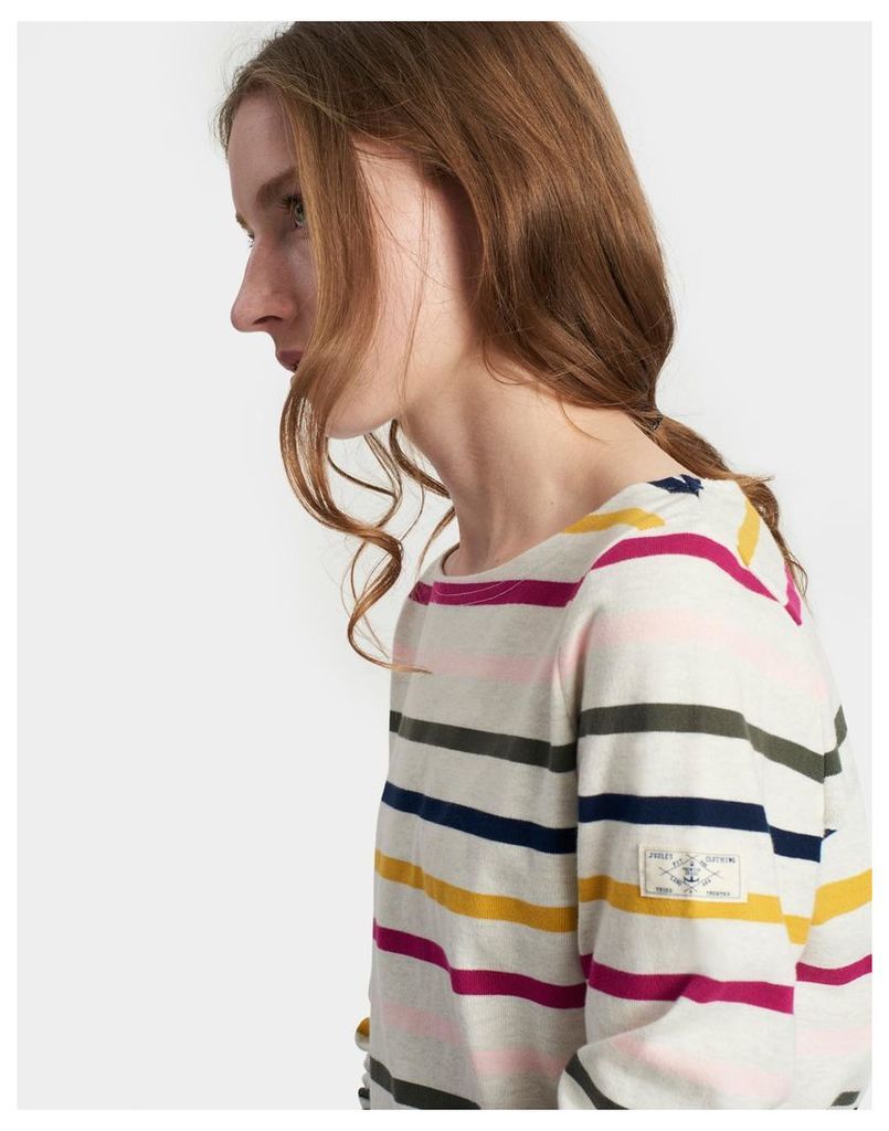Pink Multi Stripe Harbour Jersey Top  Size 18 | Joules UK