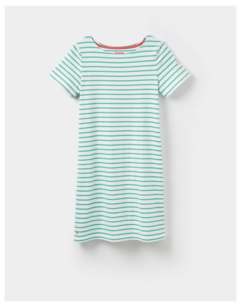 Spring Green Stripe 124182 Womens Jersey T-Shirt Dress  Size 12 | Joules UK