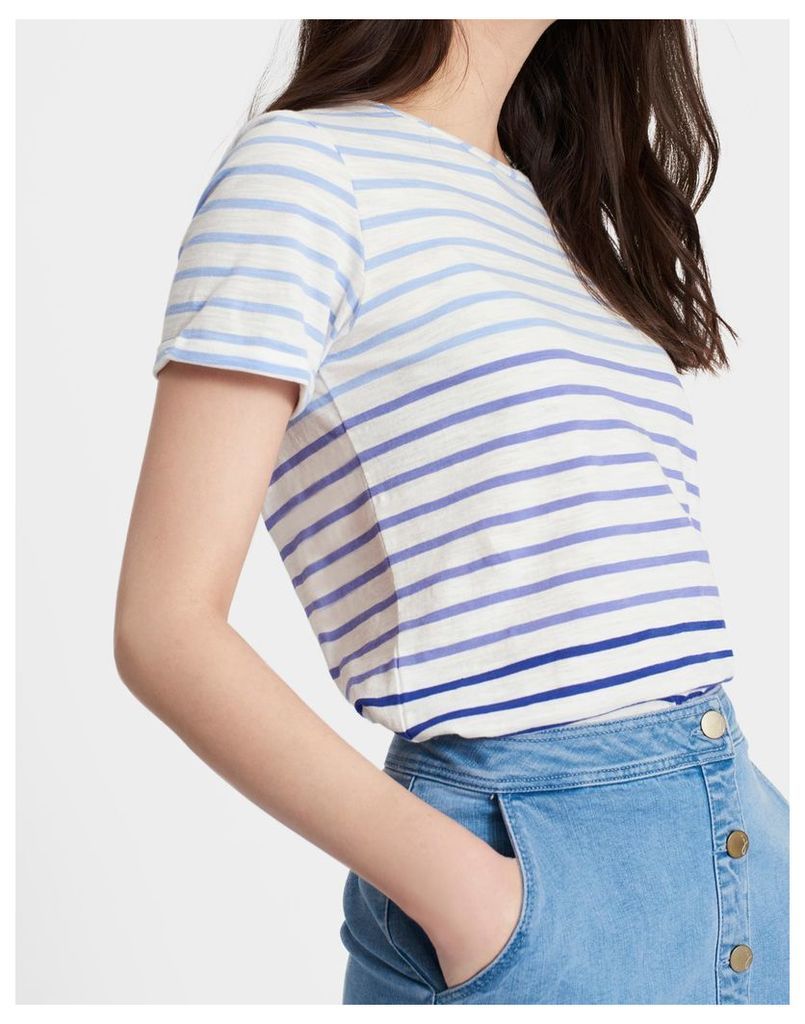 Blue Ombre Stripe Nessa Jersey T Shirt  Size 6 | Joules UK