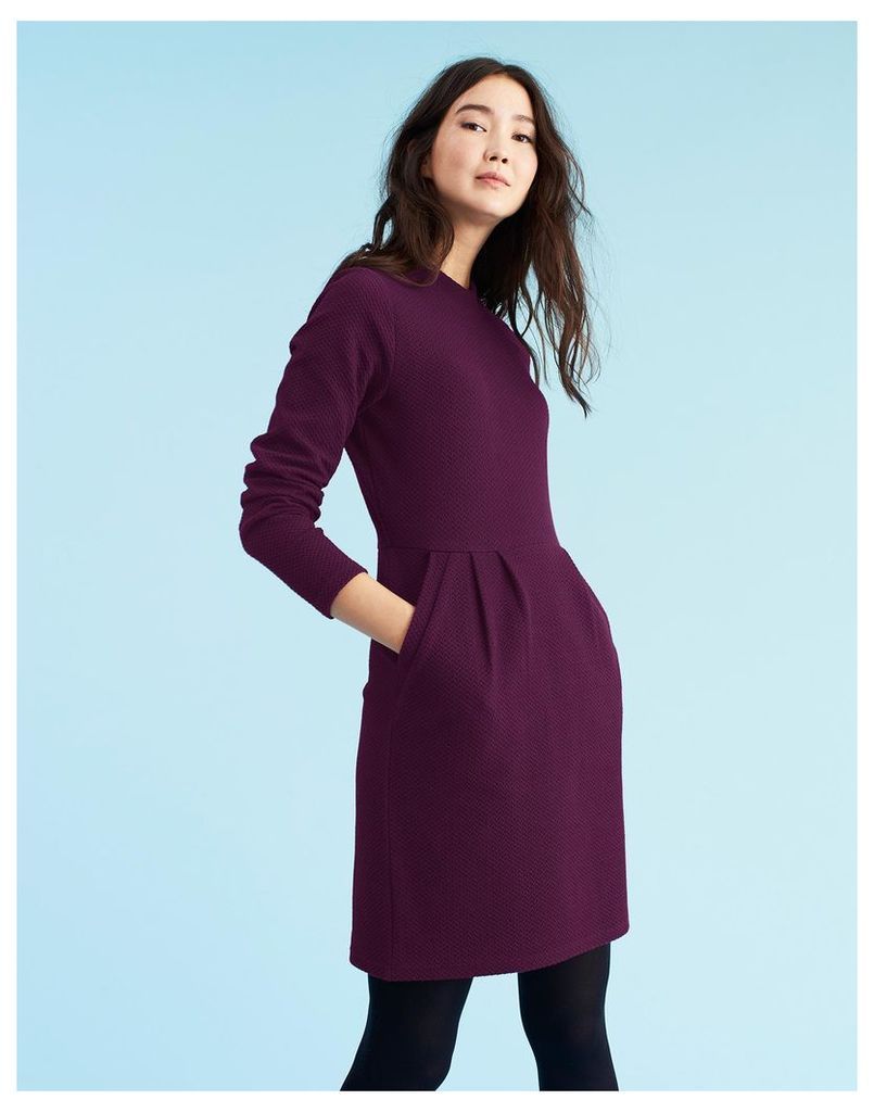 Burgundy Patricia High Neck Jersey Dress  Size 10 | Joules UK