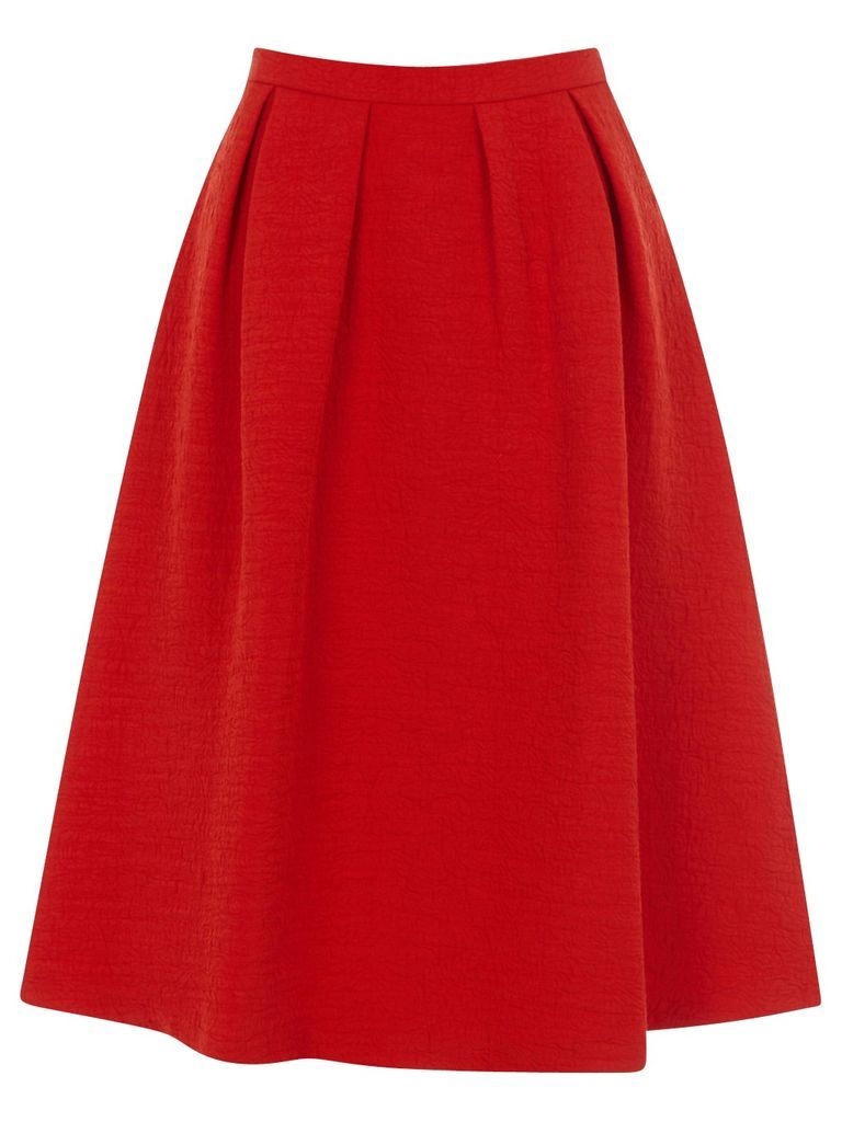 Oasis Oriental Jacquard Skirt, Bright Orange