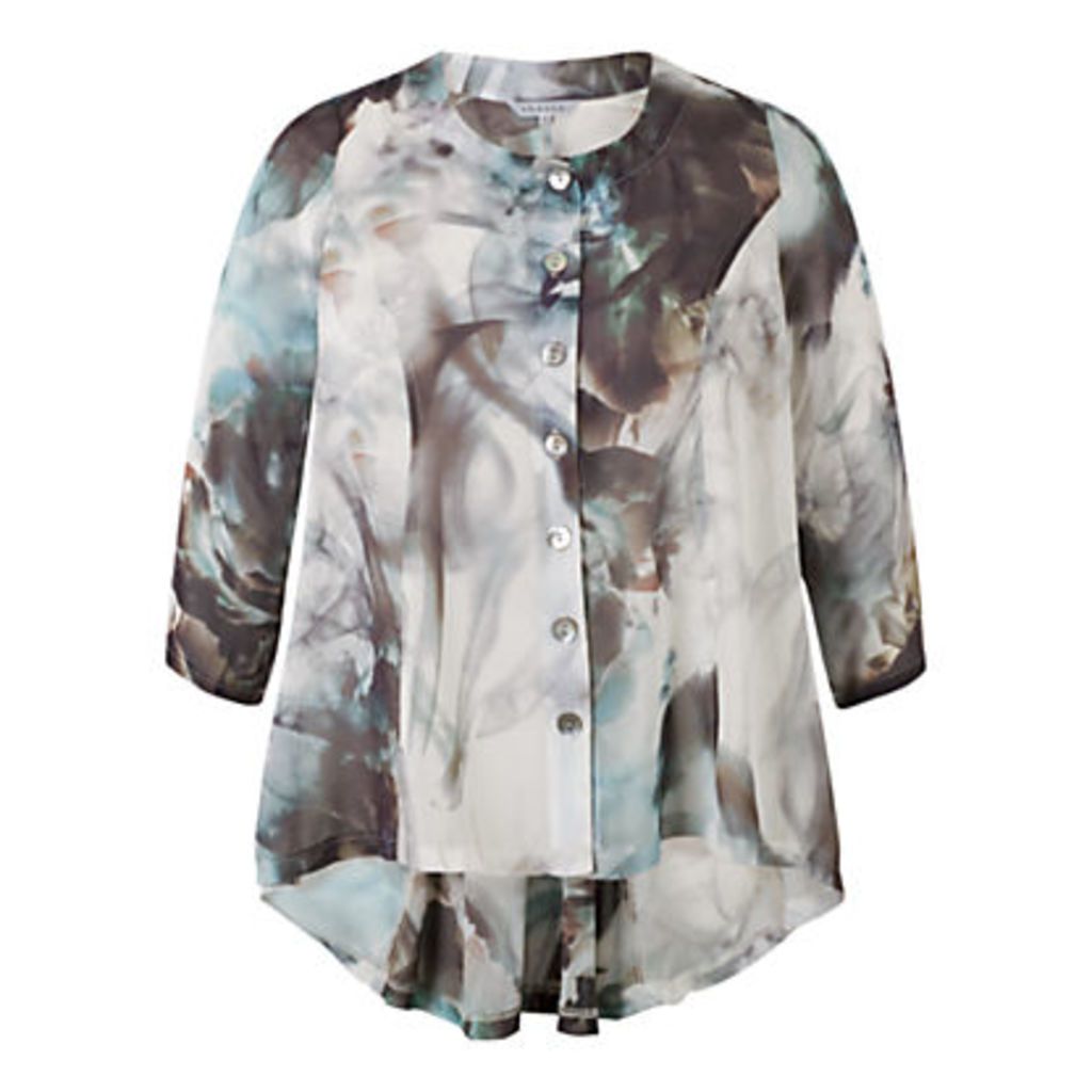 Chesca Abstract Print Top, Grey/Turquoise