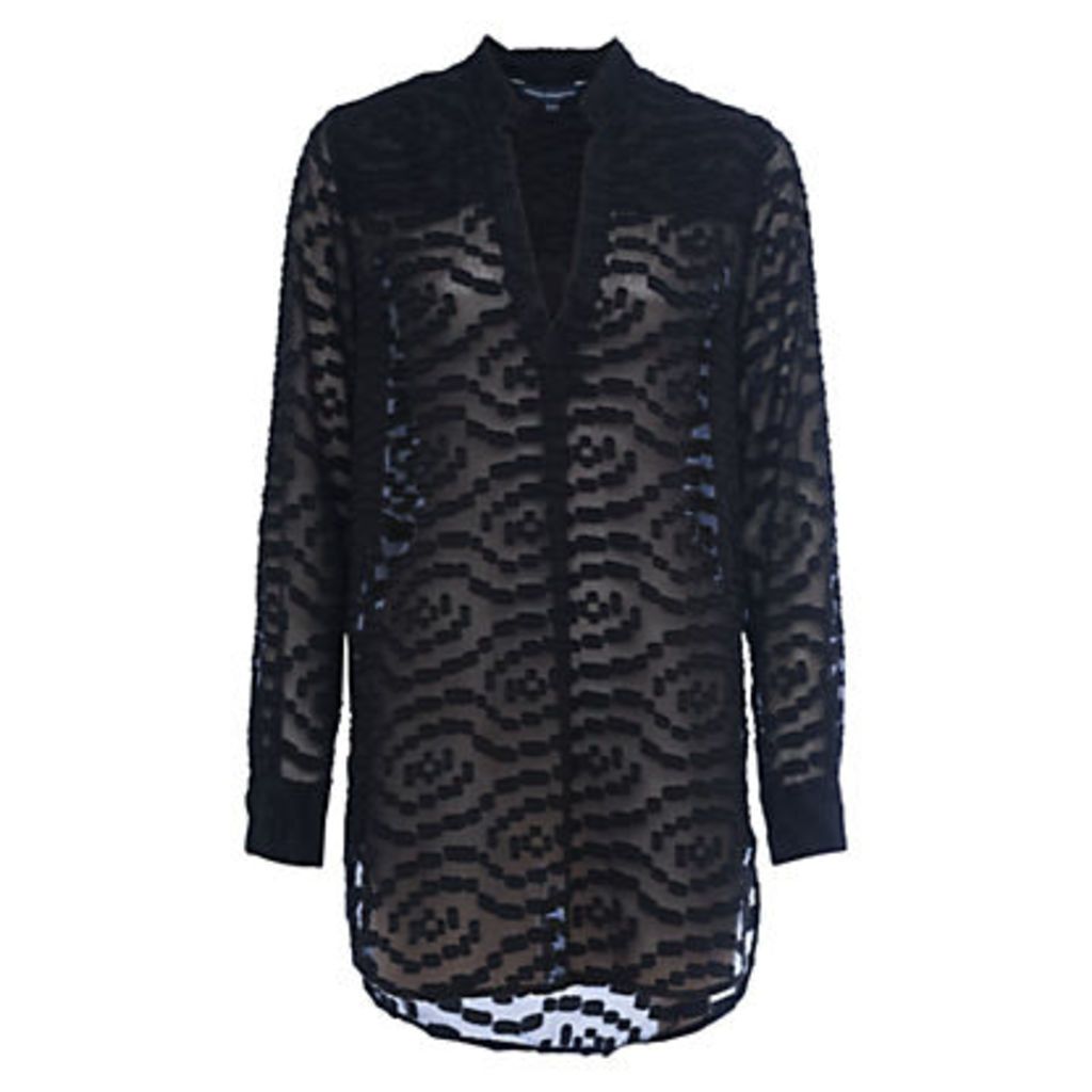 French Connection Ruby Sheer Pull Over Shirt