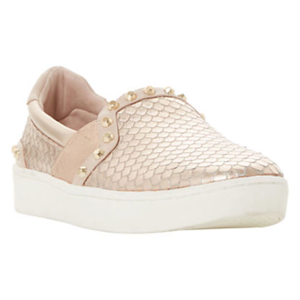 Dune Edit Studded Slip On Trainers, Rose Gold