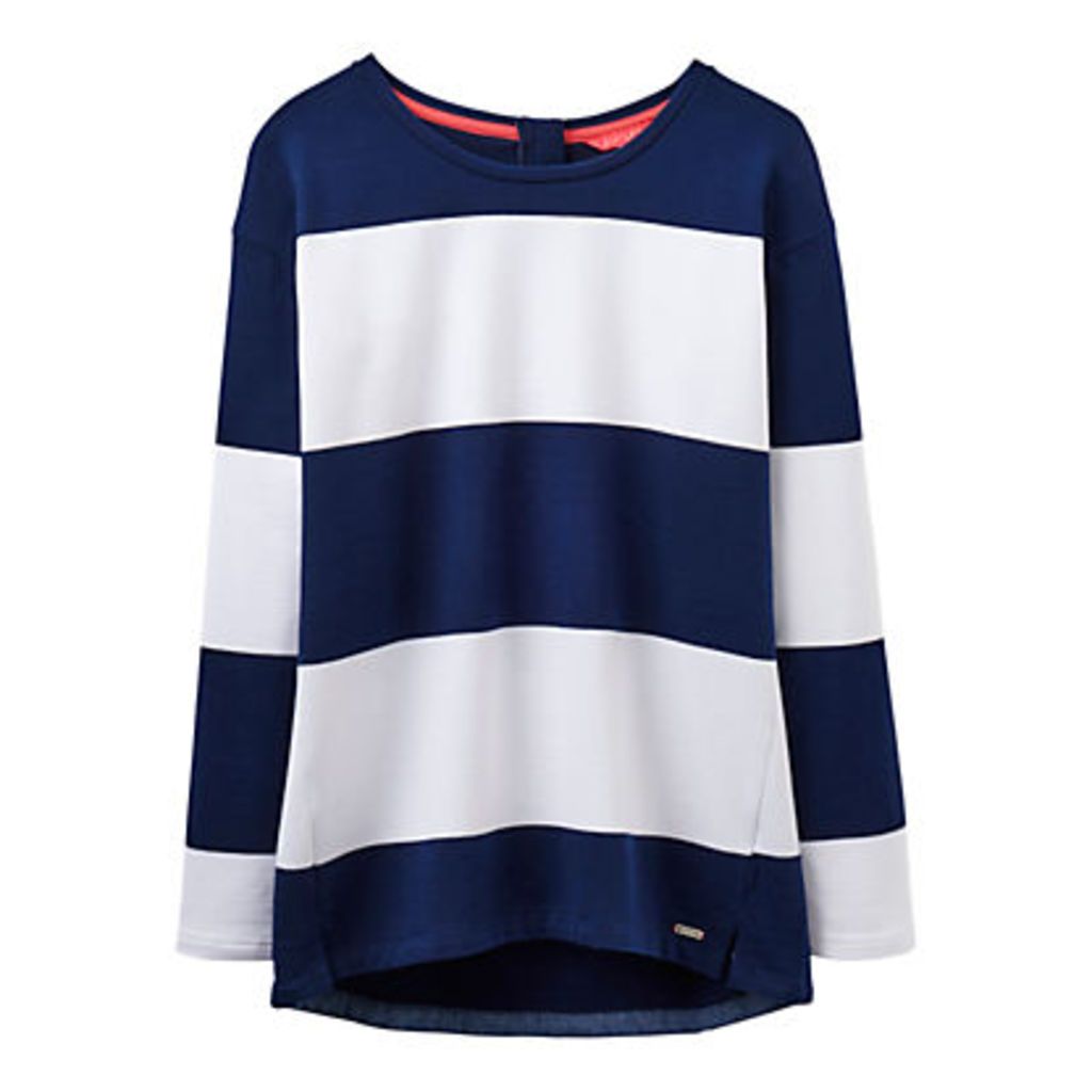 Joules Clemence Wide Stripe Sweatshirt, Navy/White