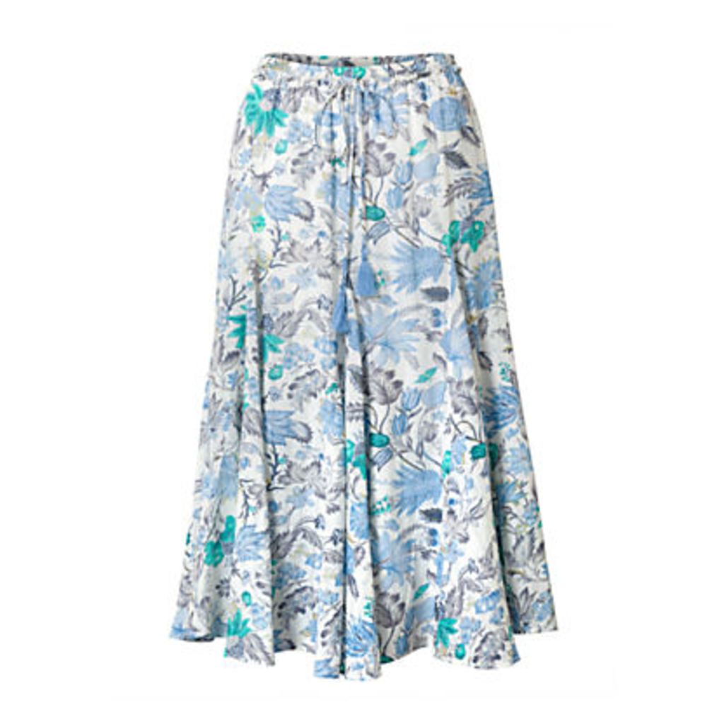 East Marianne Floral Print Skirt, Pearl/Multi