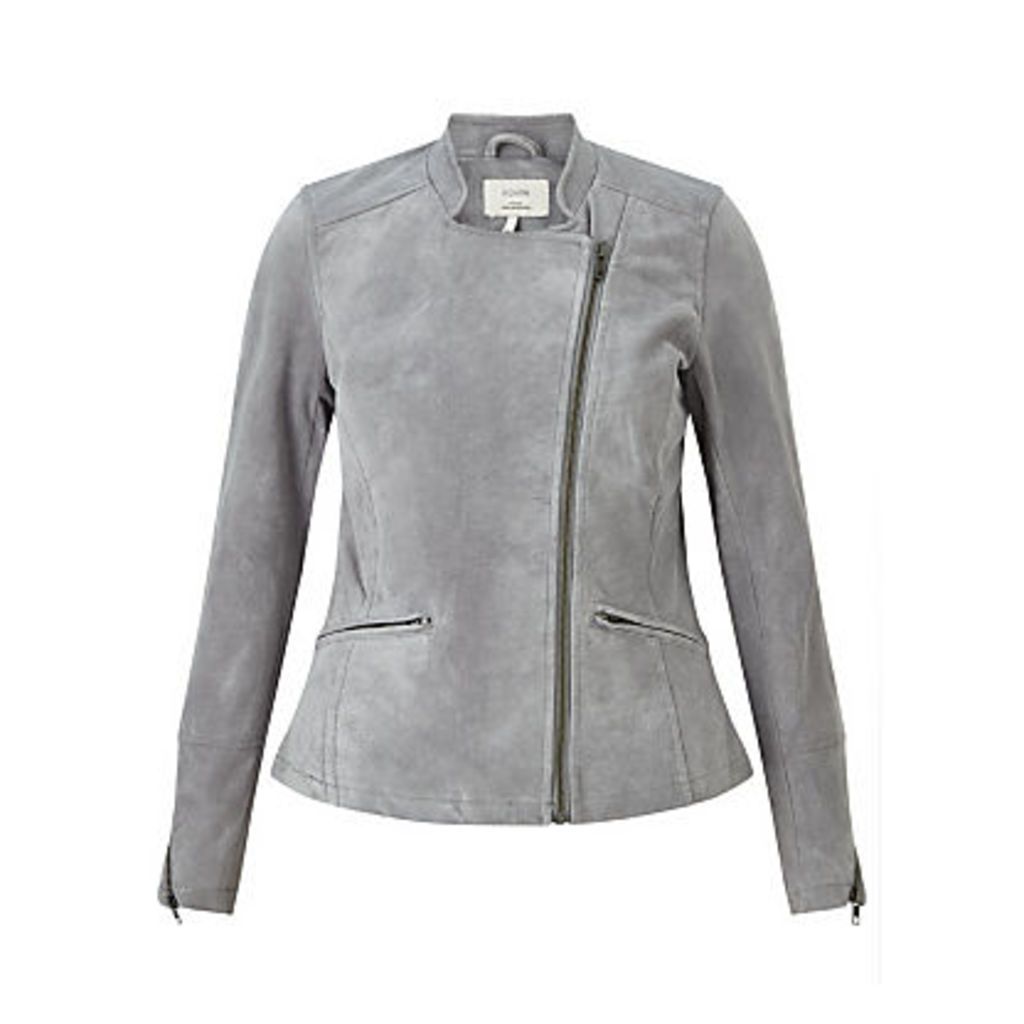 Numph Gauja Leather Jacket, Silver