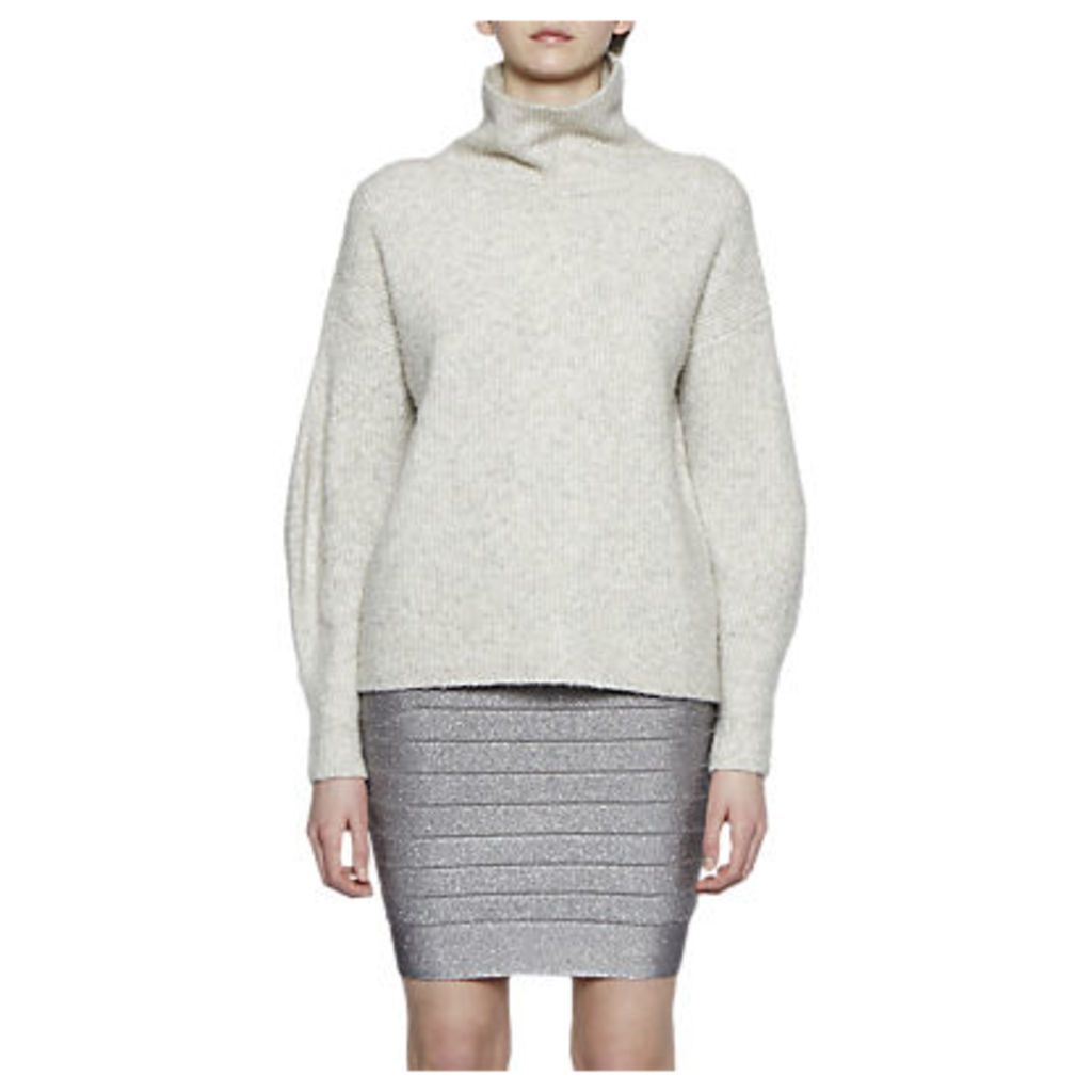 French Connection Rosa Knit Pencil Skirt, Silver