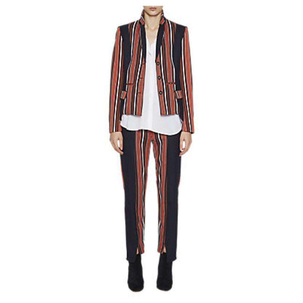 French Connection Dovie Stripe Long Sleeve Jacket, Copper Coin/Utility Blue