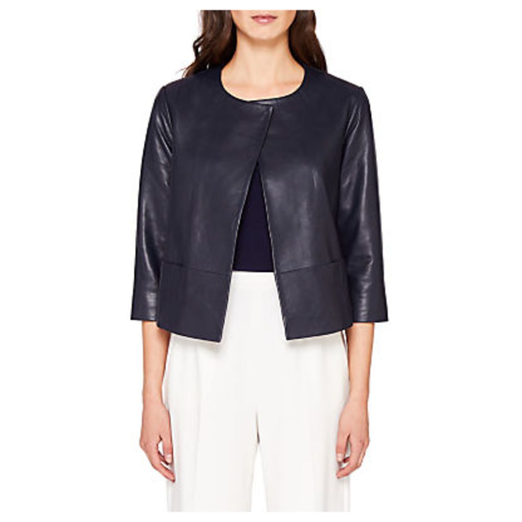 Ted Baker Rennay Leather Collarless Jacket