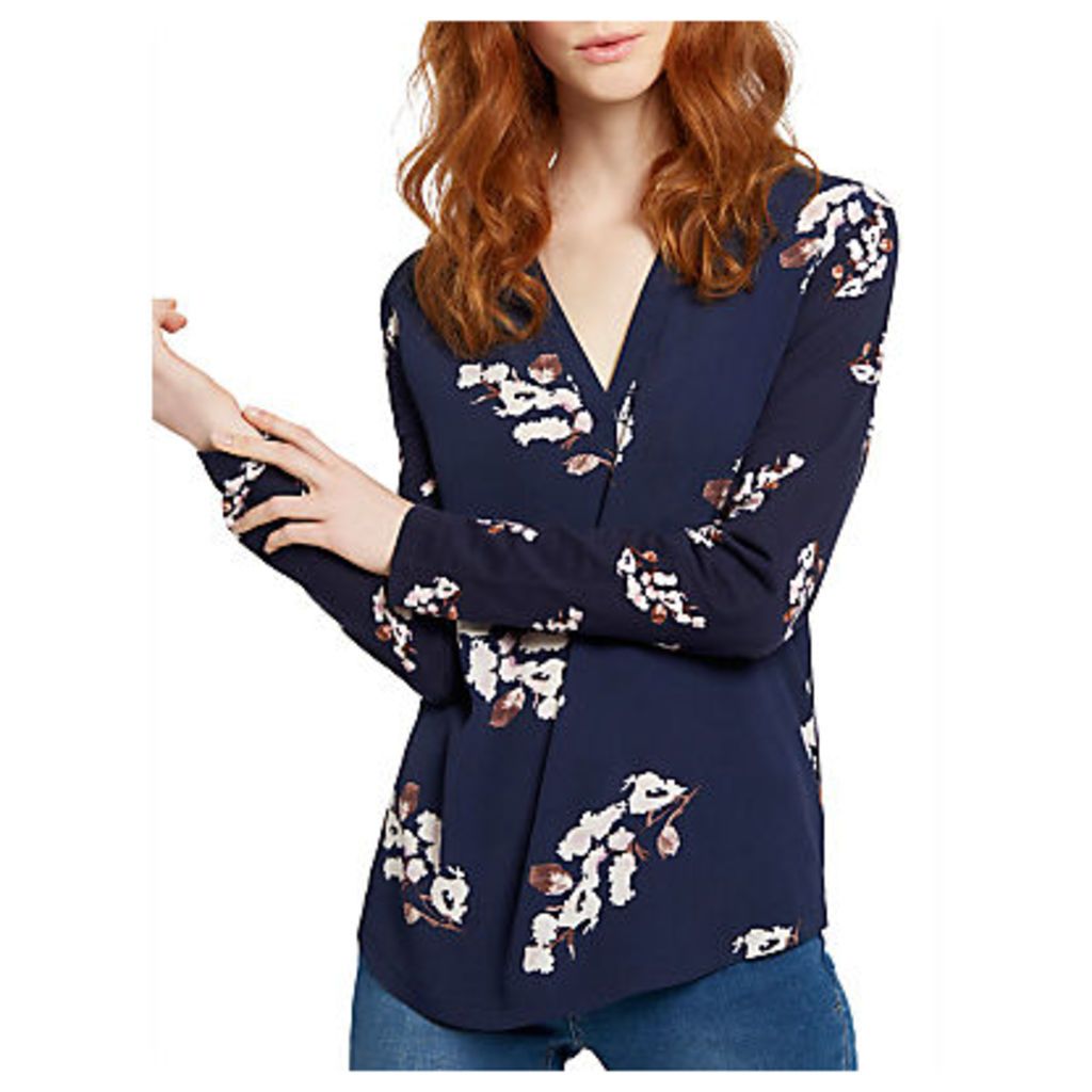 Joules Beatrice Printed Jersey Top, French Navy