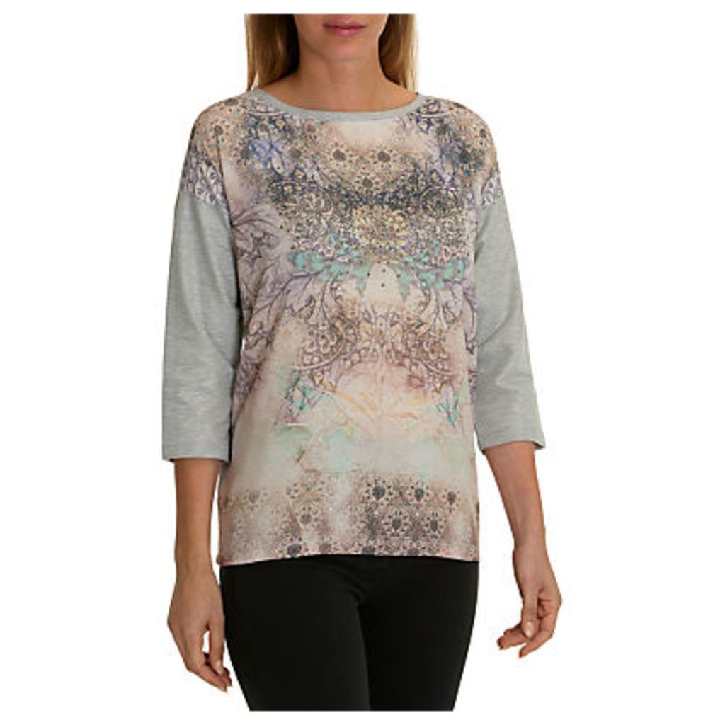 Betty Barclay Embellished Printed Top, Grey/Purple
