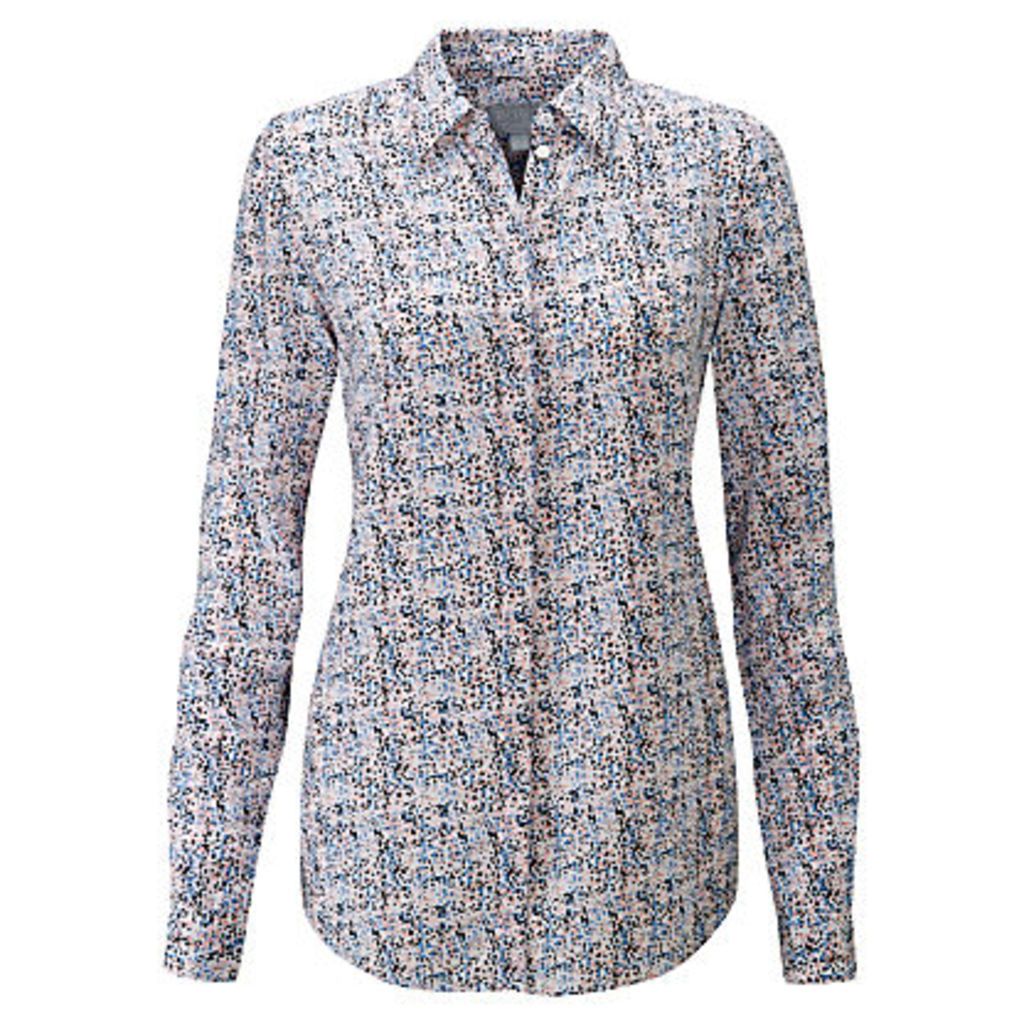 Pure Collection Abstract Ditsy Print Silk Shirt, Multi