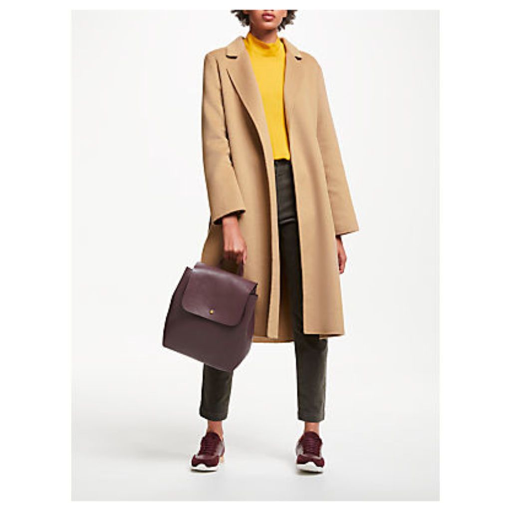 John Lewis & Partners Double Faced Belted Collar Coat, Camel