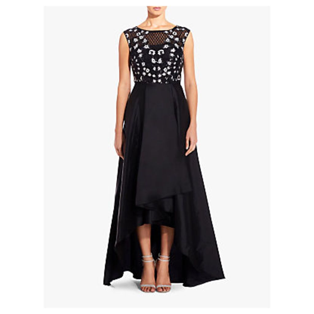 Adrianna Papell A-Line Tafetta Dress, Black/Ivory