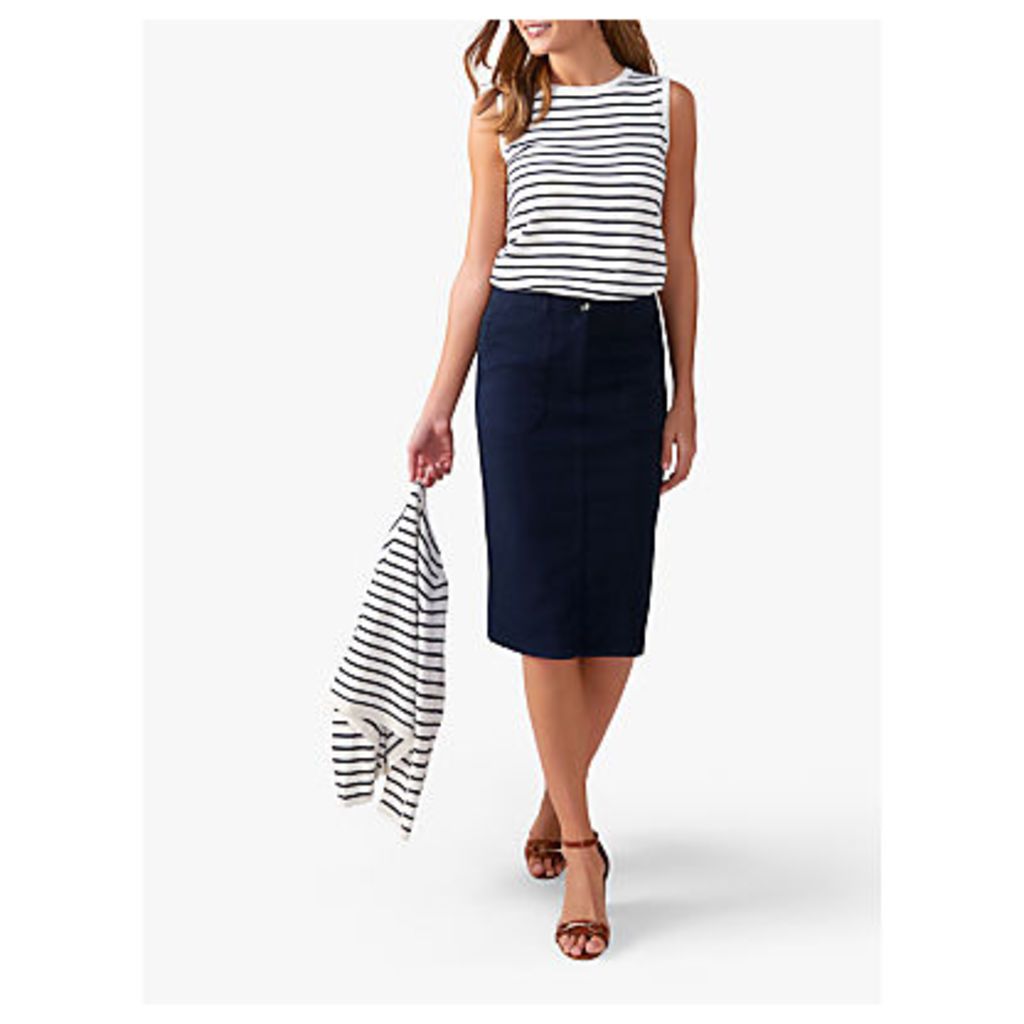 Pure Collection Chino Pencil Skirts, Navy