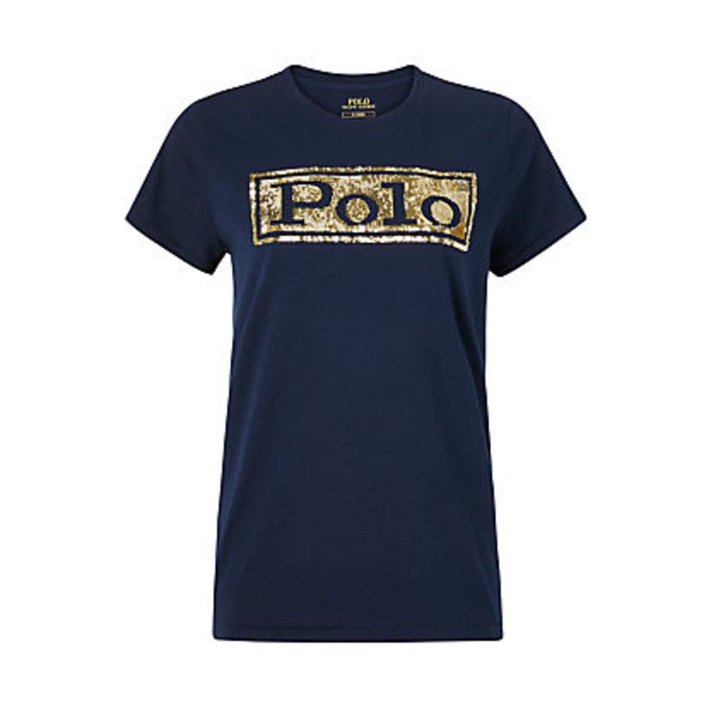 Polo Ralph Lauren Sequin Logo T-Shirt, Cruise Navy