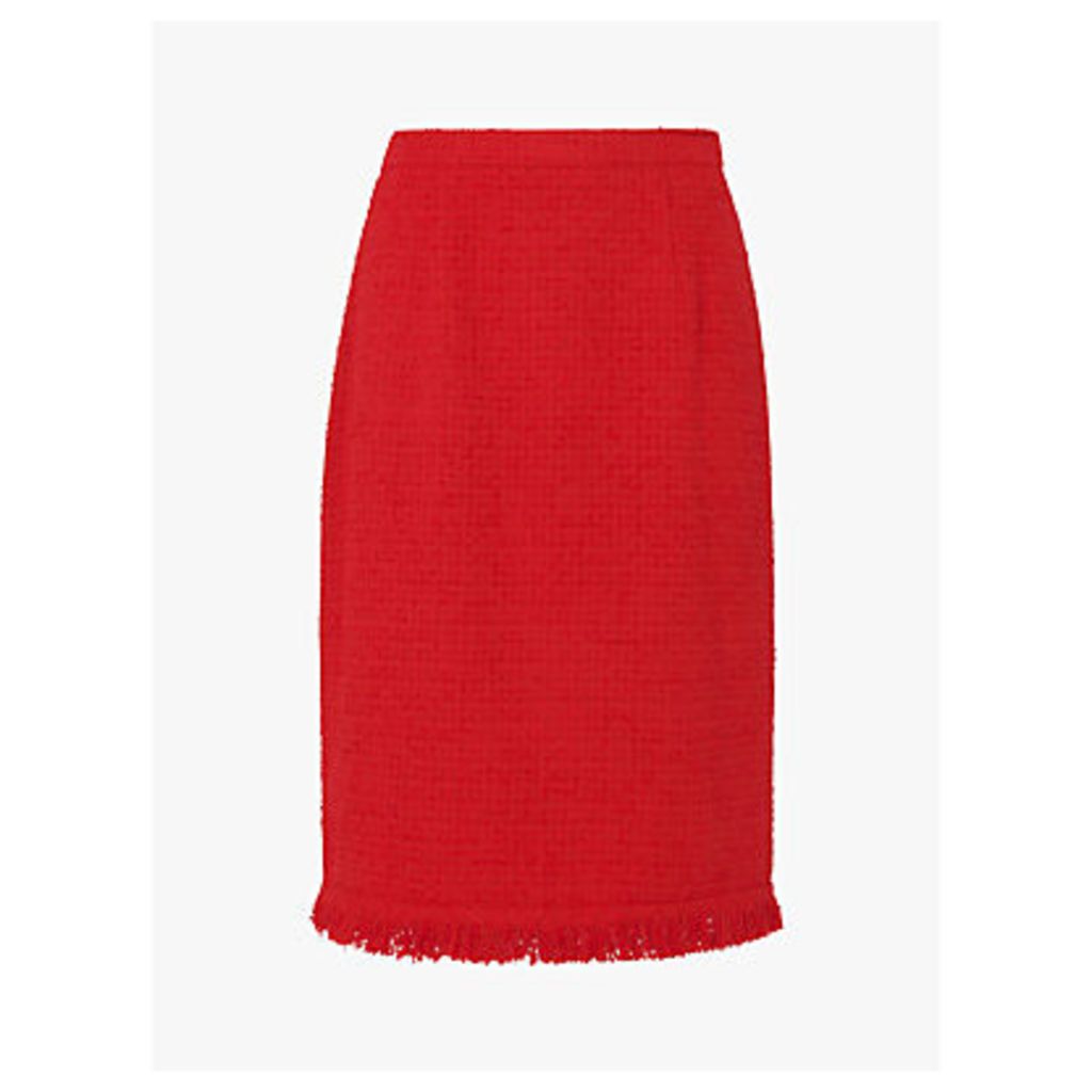 L.K.Bennett Myia Ruffle Trim Pencil Skirt, True Red