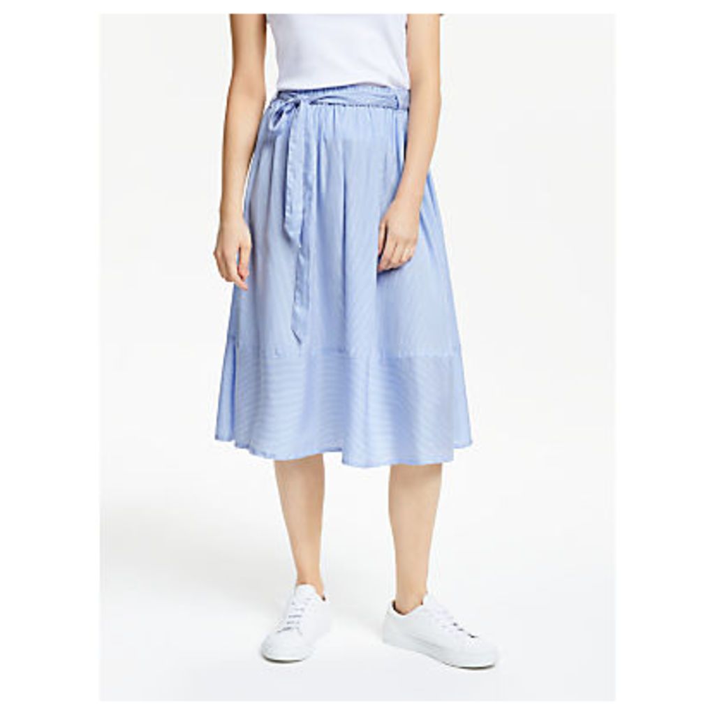 People Tree Gemma Stripe Skirt, Blue