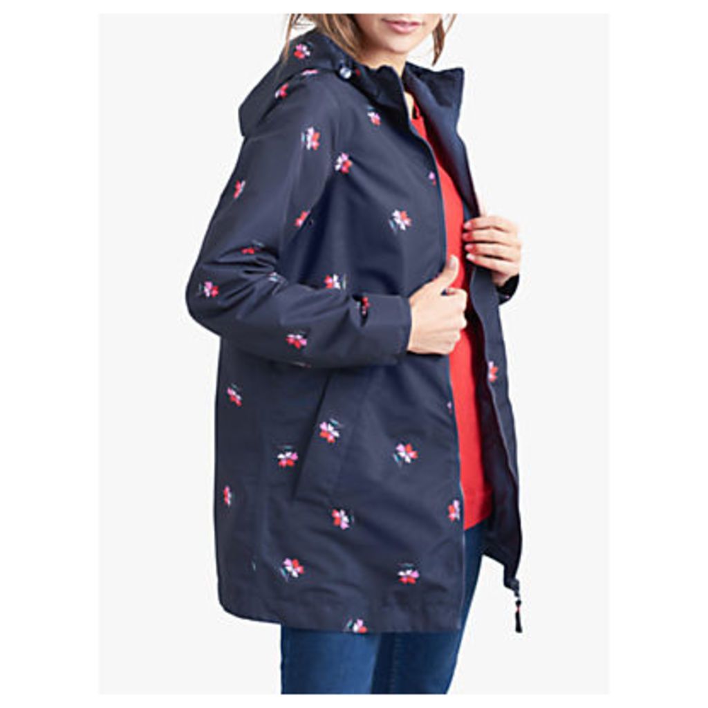 Joules Dockland Reversible Posy Print Raincoat, Navy