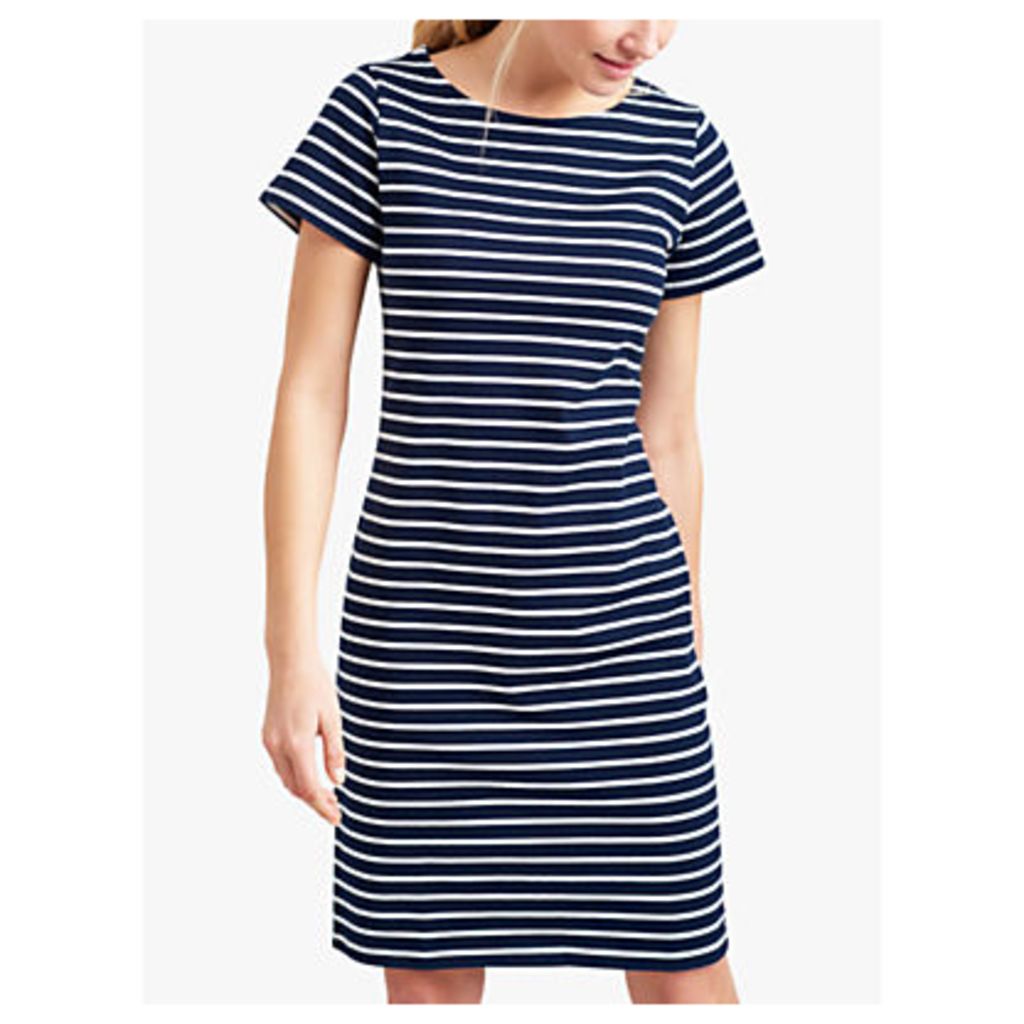Joules Riviera Long Stripe T-Shirt Dress, Navy/Cream
