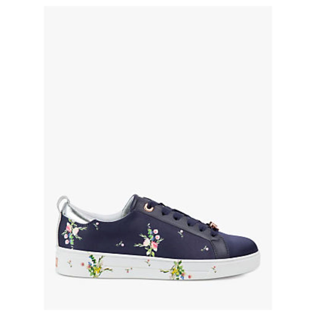 Ted Baker Rialy Lace Up Trainers, Navy Leather