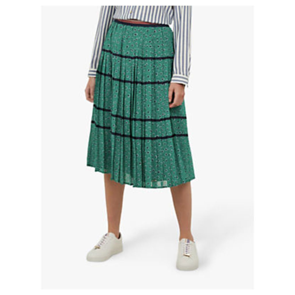 Ted Baker Colour By Numbers Talarla Floral Dot Pleated Midi Skirt, Green