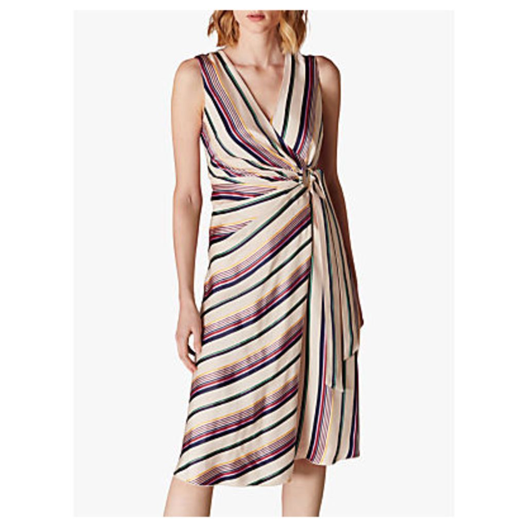 Karen Millen Striped Wrap Dress, Multi