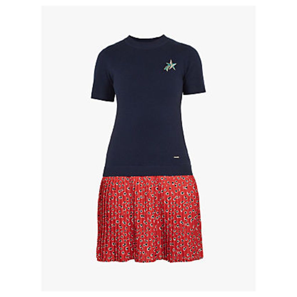 Ted Baker Colour By Numbers Gememma Woven Knit Floral Dress, Navy