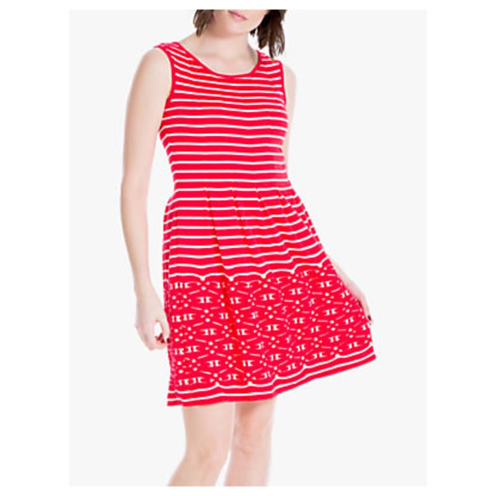 Max Studio Sleeveless Stripe Jersey Dress, Red/Ecru