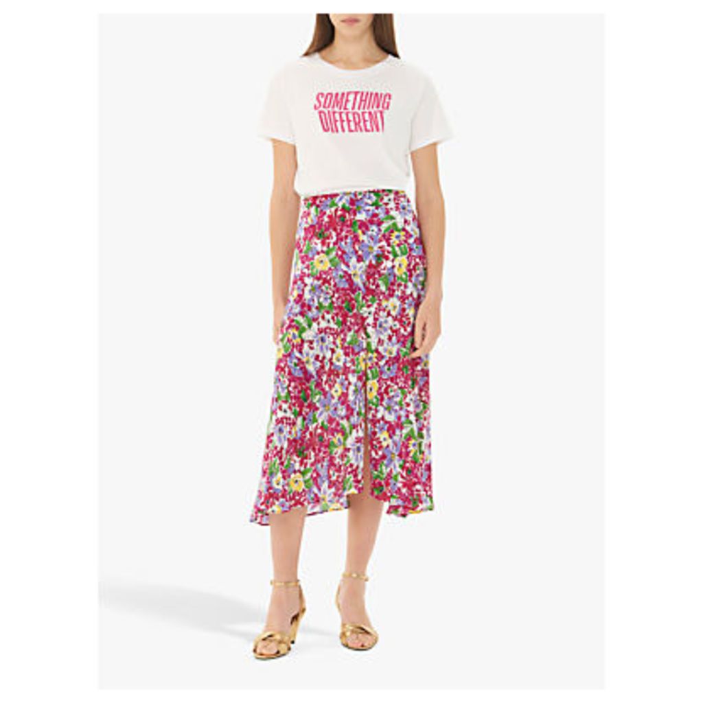 Gerard Darel Iness Floral Print Skirt, Pink/Multi