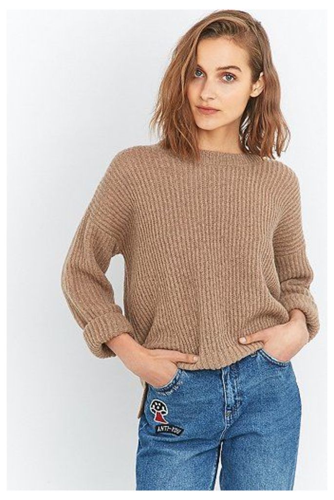 Urban Outfitters Fluffy Fisherman's Jumper, Tan