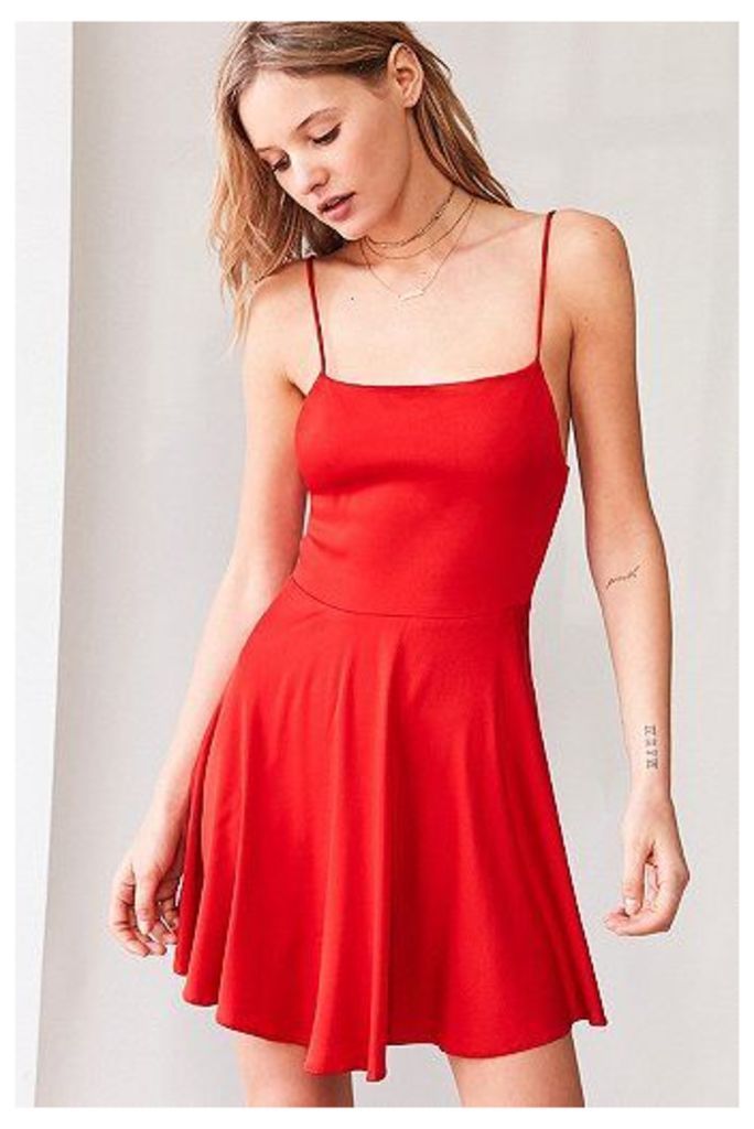 Kimchi Blue Sydney Straight-Neck Fit and Flare Mini Dress, RED