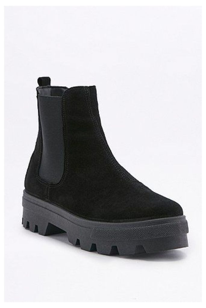Emma Black Chelsea Cleat Ankle Boots, BLACK