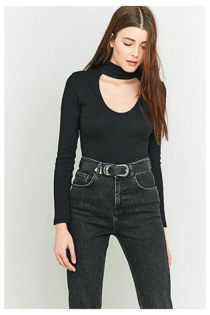 Urban Outfitters Cut-Out Choker Top, BLACK