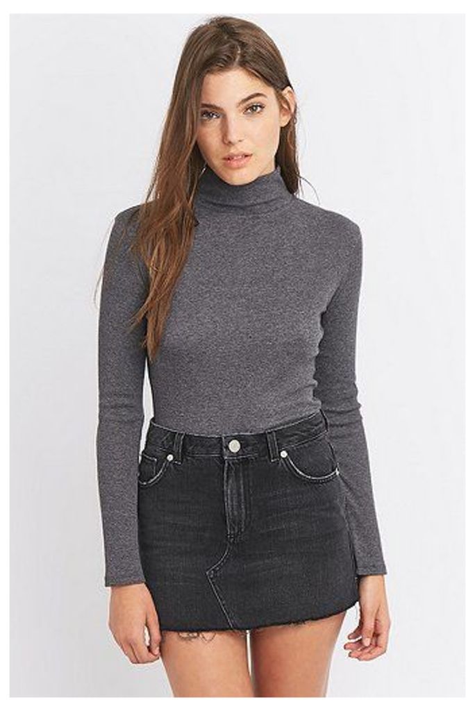 Urban Outfitters Long Sleeve Ribbed Turtleneck Top, Dark Grey