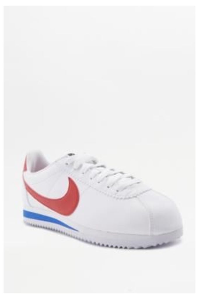Nike Cortez White Red And Blue Leather Trainers, White