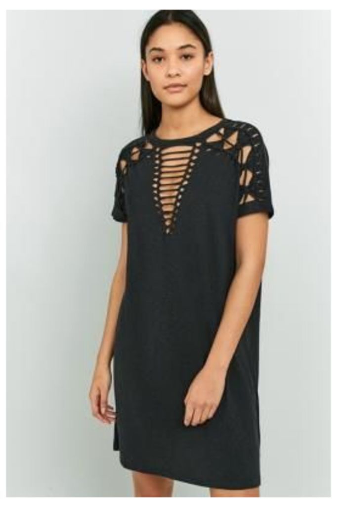 Pins & Needles Macrame T-Shirt Dress, Black