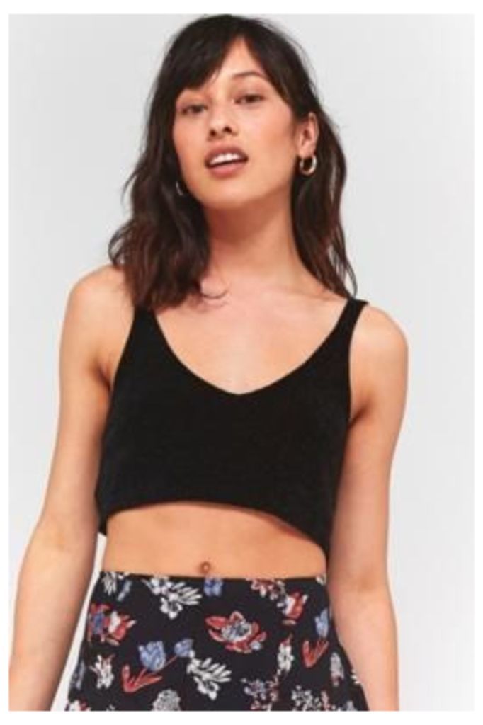 Urban Outfitters Black Chenille Cropped Cami, Black
