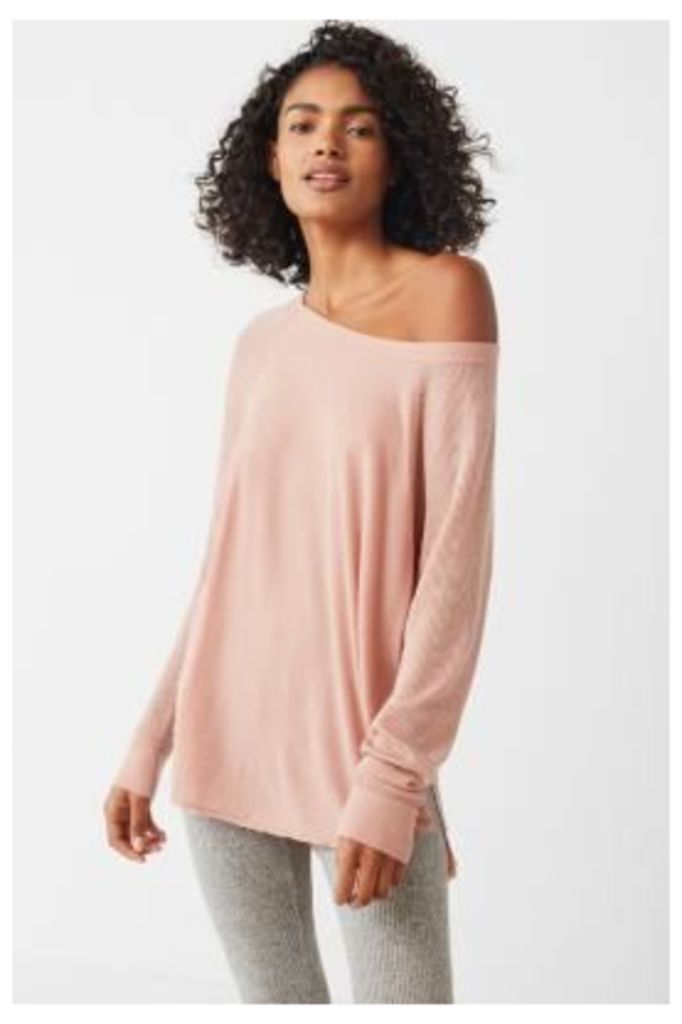 Out From Under Sofia Side-Split Raglan Top, Pink